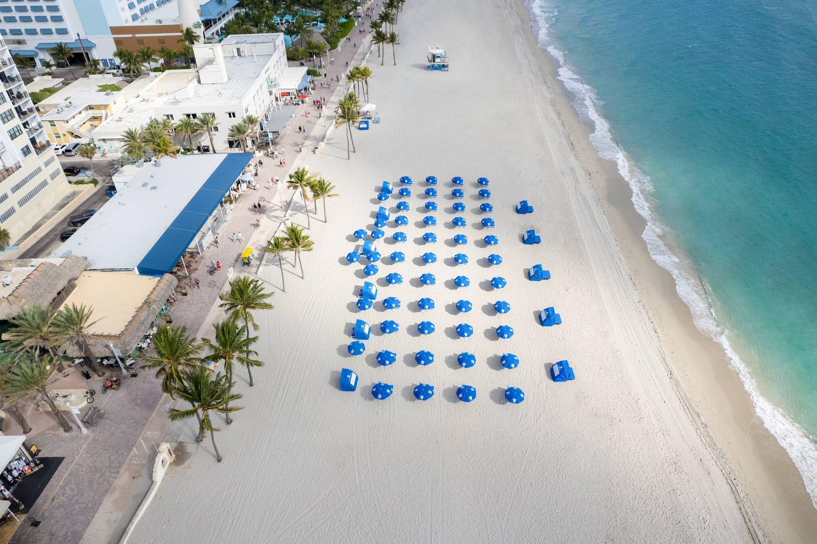 Luxury beach cabana daybeds on the sand